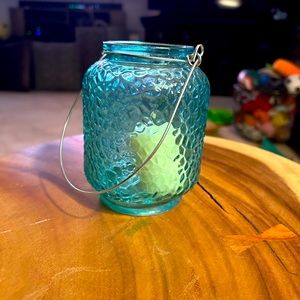 Blue sea glass lantern